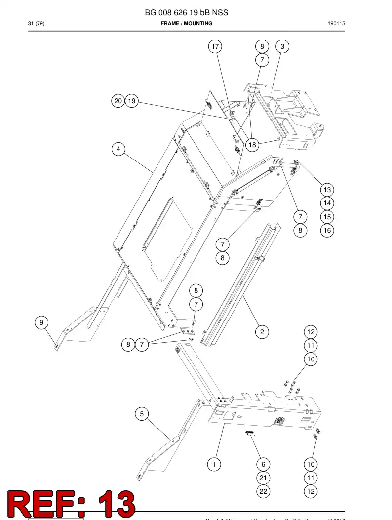 BG00782233a BG 007 822 33a Hook, Clamping - Sandvik Technical Drawing