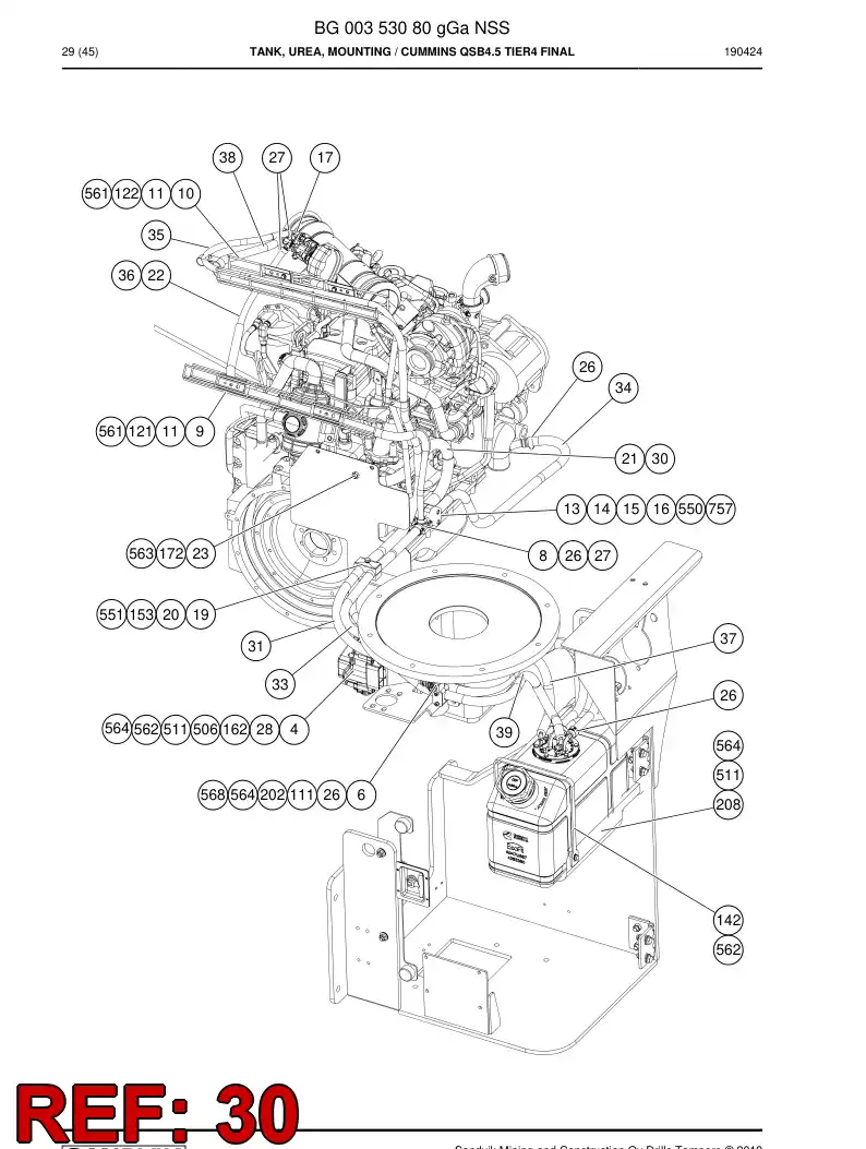 BG00782234c BG 007 822 34c Hose - Sandvik Technical Drawing
