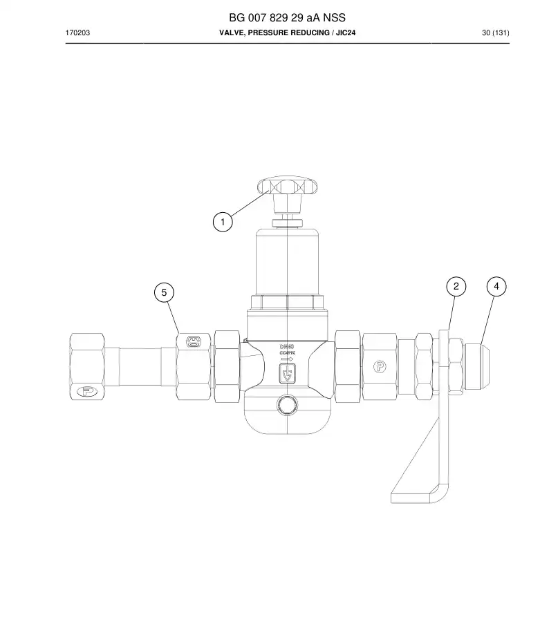 BG00782929a BG 007 829 29a Valve, Pressure Reducing - Sandvik Technical Drawing