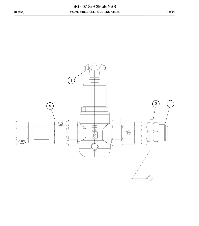 BG00782929b BG 007 829 29b Valve, Pressure Reducing - Sandvik Technical Drawing