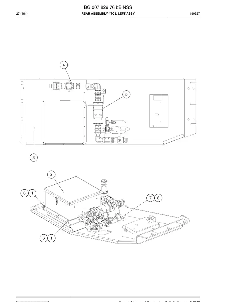 BG00782976b BG 007 829 76b Rear Assembly - Sandvik Technical Drawing