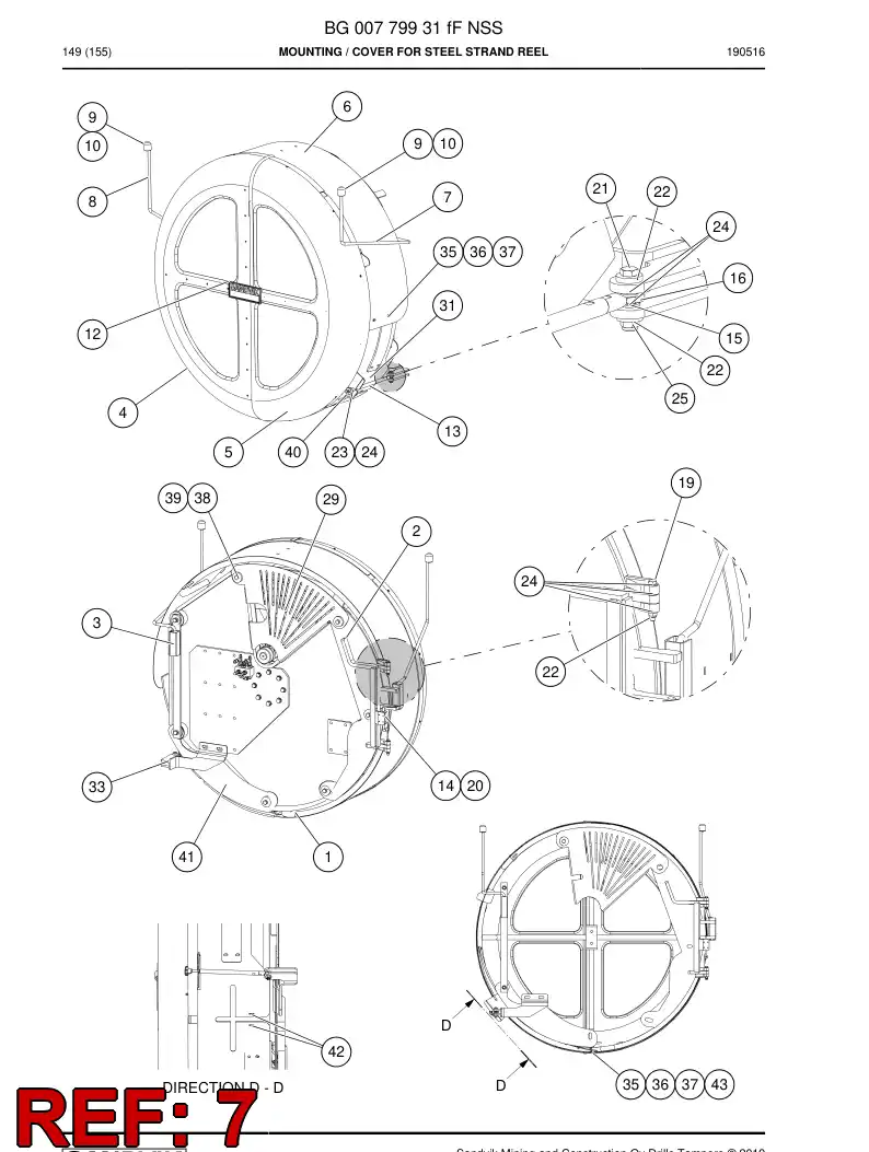 BG00783458a BG 007 834 58a Rod, Assembly - Sandvik Technical Drawing