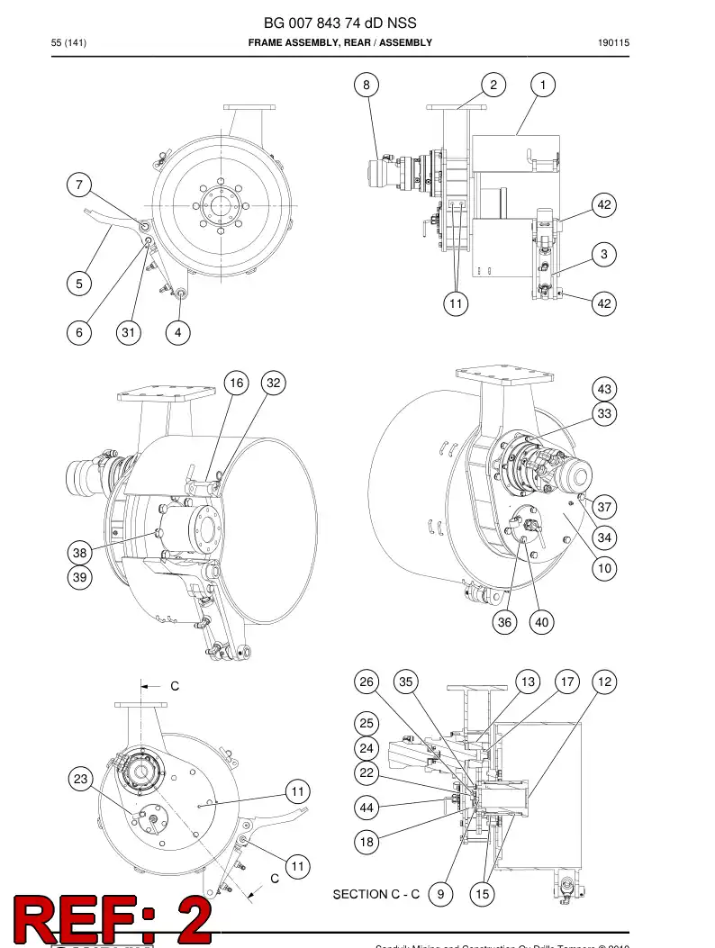 BG00784826b BG 007 848 26b Frame, Rear, Machining - Sandvik Technical Drawing