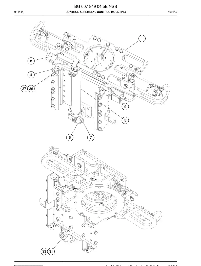 BG00784904f BG 007 849 04f Control Assembly - Sandvik Technical Drawing