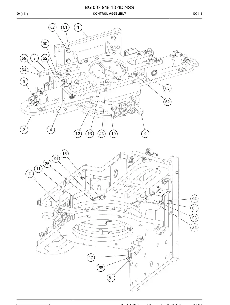 BG00784910d BG 007 849 10d Control Assembly - Sandvik Technical Drawing
