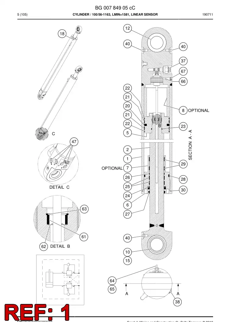 BG00784914b BG 007 849 14b Cylinder Tube Welding - Sandvik Technical Drawing