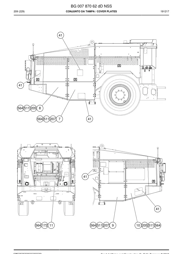 BG00787062d BG 007 870 62d Cover Assembly - Sandvik Technical Drawing