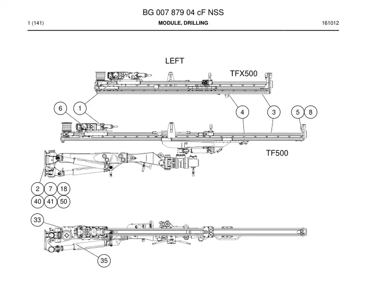 BG00787904c BG 007 879 04c Module, Drilling - Sandvik Technical Drawing