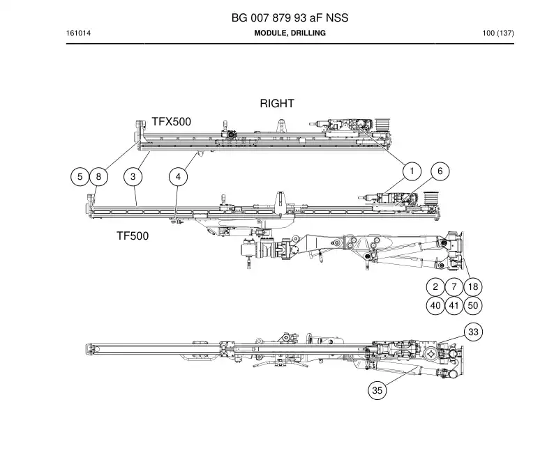 BG00787993a BG 007 879 93a Module, Drilling - Sandvik Technical Drawing