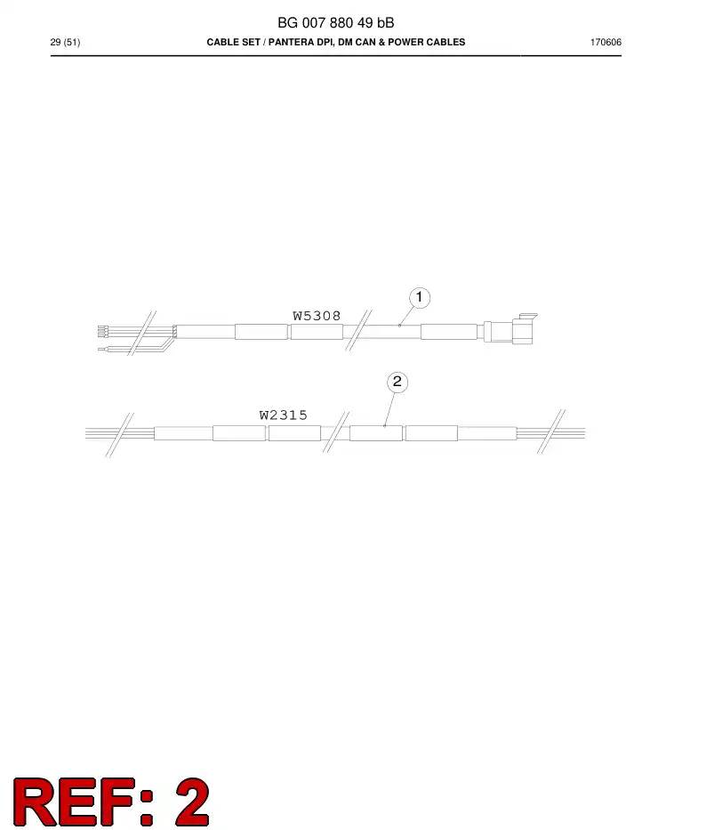 BG00788055b BG 007 880 55b Cable Assembly - Sandvik Technical Drawing
