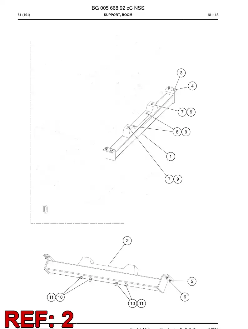 BG00788640a BG 007 886 40a Pad, Rubber - Sandvik Technical Drawing