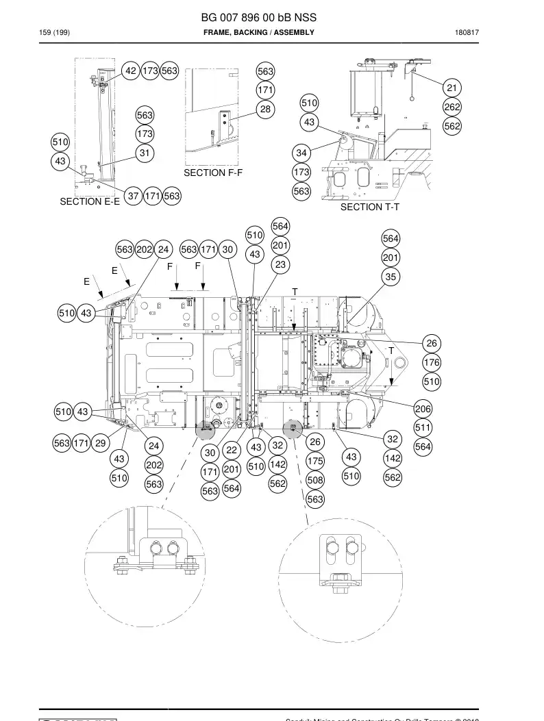 BG00789600b BG 007 896 00b Frame, Backing - Sandvik Technical Drawing