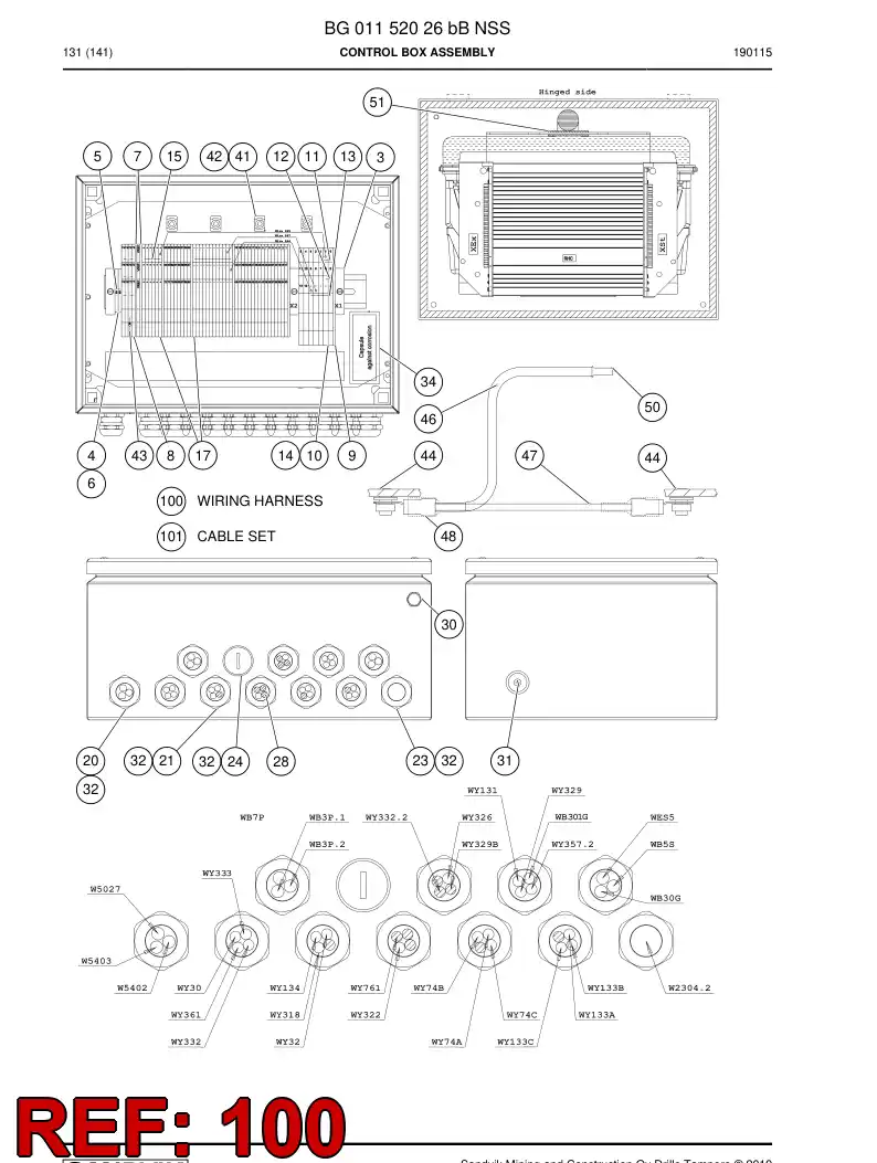 BG00789607a BG 007 896 07a Harness, Wiring - Sandvik Technical Drawing