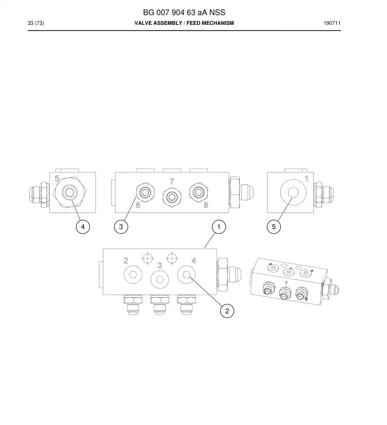 BG00790463a BG 007 904 63a Valve Assembly - Sandvik Technical Drawing