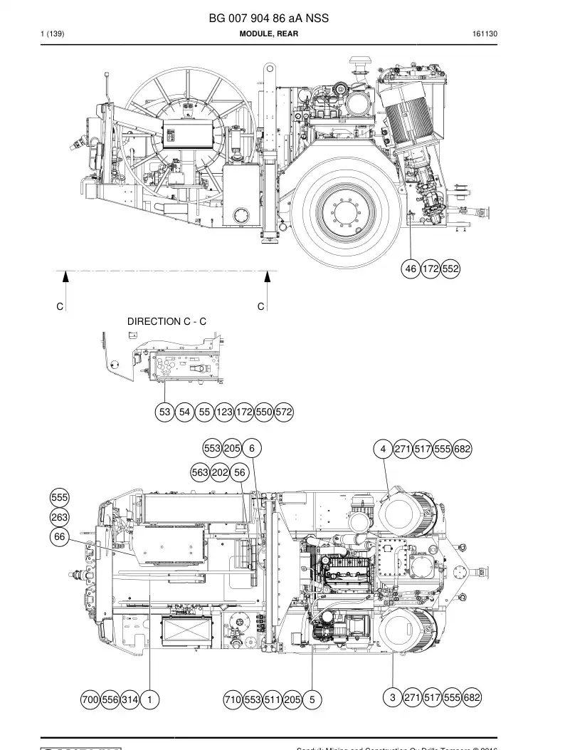 BG00790486a BG 007 904 86a Module, Rear - Sandvik Technical Drawing