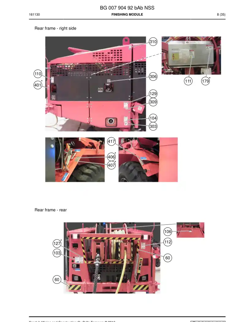 BG00790492b BG 007 904 92b Finishing module - Sandvik Technical Drawing