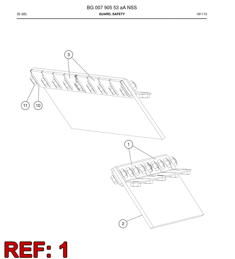 BG00790552a BG 007 905 52a Beam, Mounting - Sandvik Technical Drawing