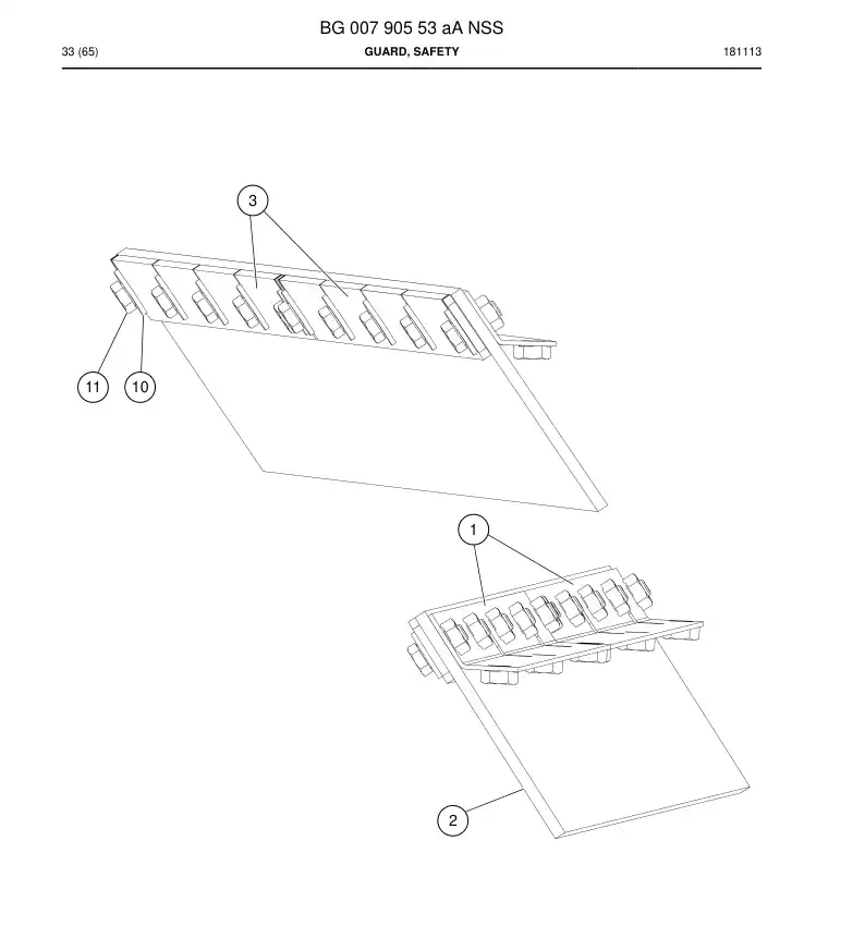 BG00790553a BG 007 905 53a Guard, Safety - Sandvik Technical Drawing