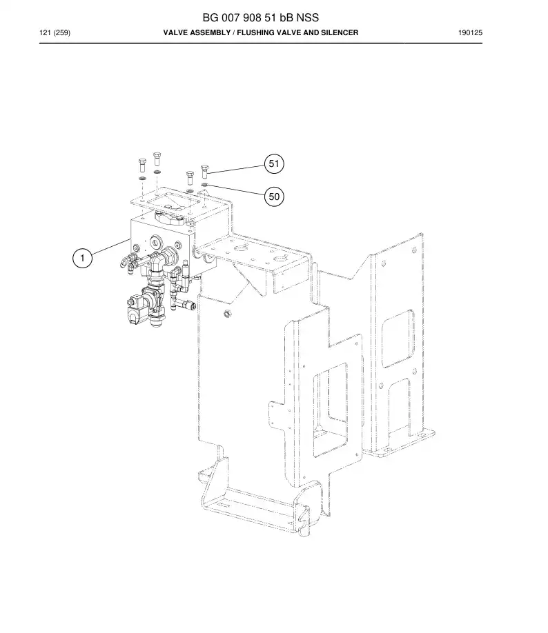 BG00790851b BG 007 908 51b Valve Assembly - Sandvik Technical Drawing