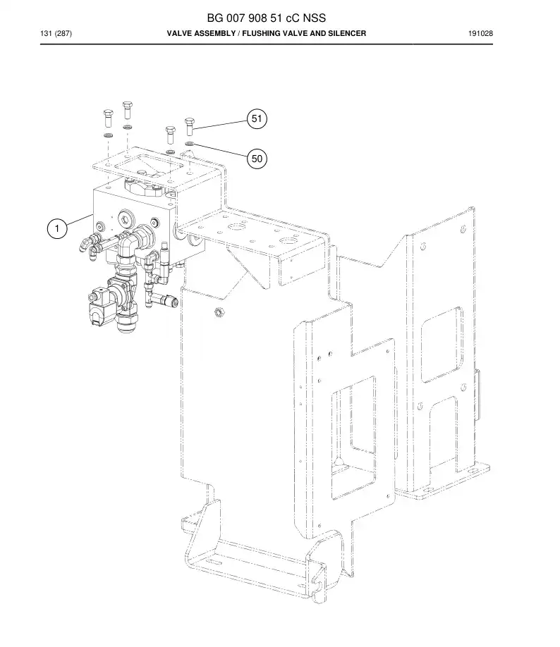 BG00790851c BG 007 908 51c Valve Assembly - Sandvik Technical Drawing