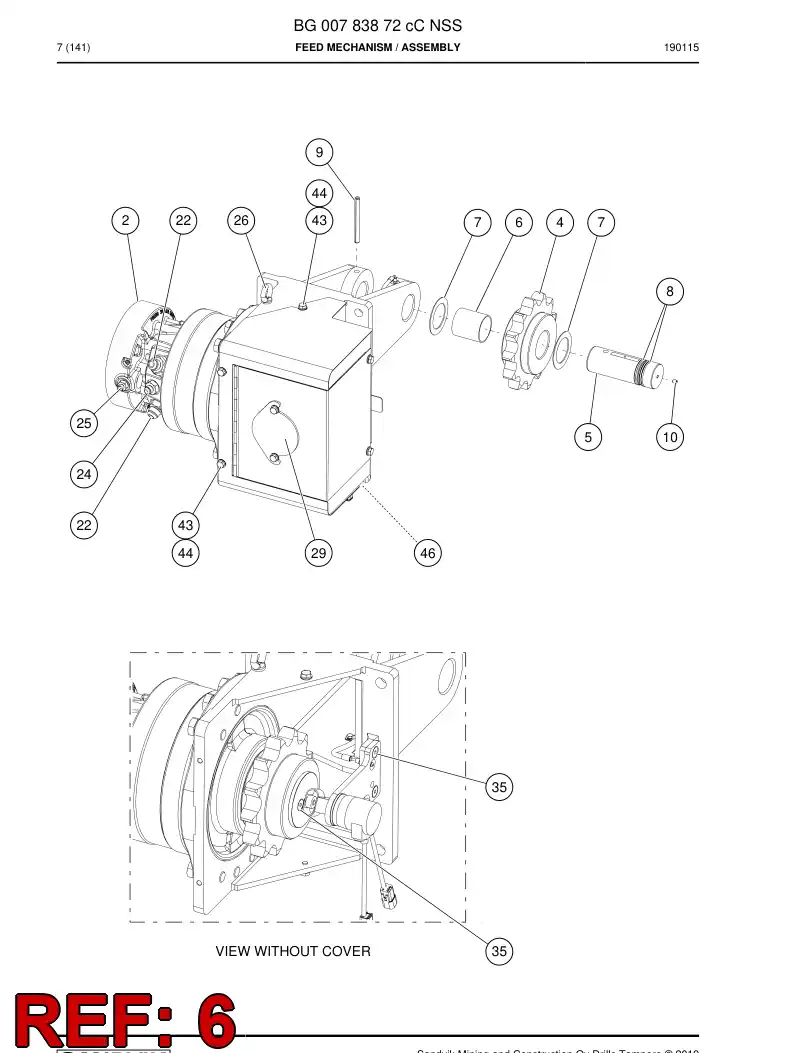 BG00791347a BG 007 913 47a Bearing - Sandvik Technical Drawing