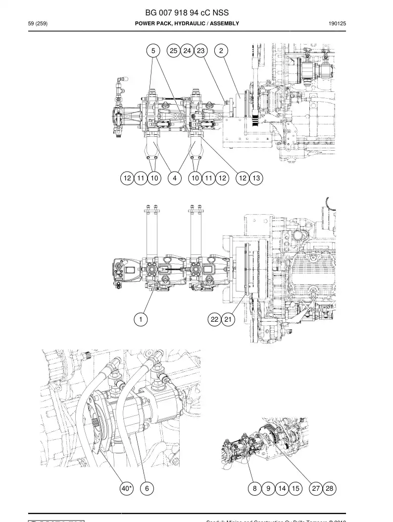 BG00791894d BG 007 918 94d Power Pack, Hydraulic - Sandvik Technical Drawing