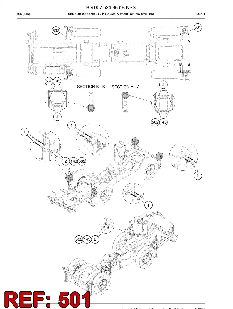 BG00791978a BG 007 919 78a Harness, Wiring - Sandvik Technical Drawing