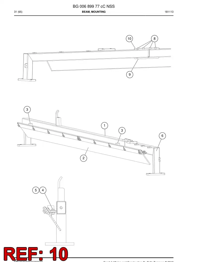 BG00792198a BG 007 921 98a Plate, Connection - Sandvik Technical Drawing