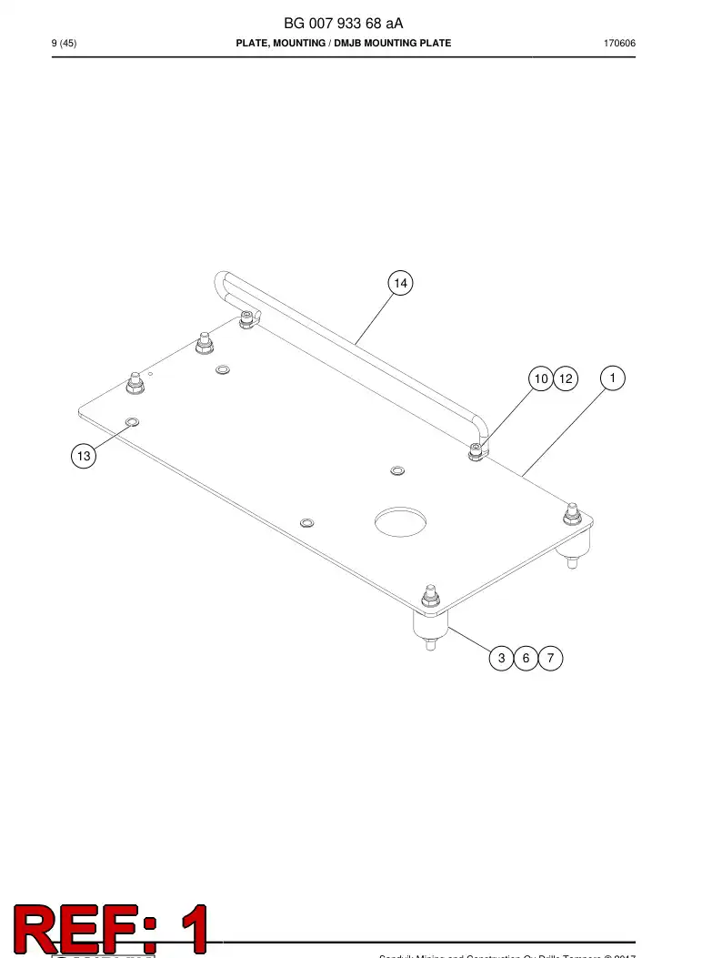 BG00792232a BG 007 922 32a Plate - Sandvik Technical Drawing
