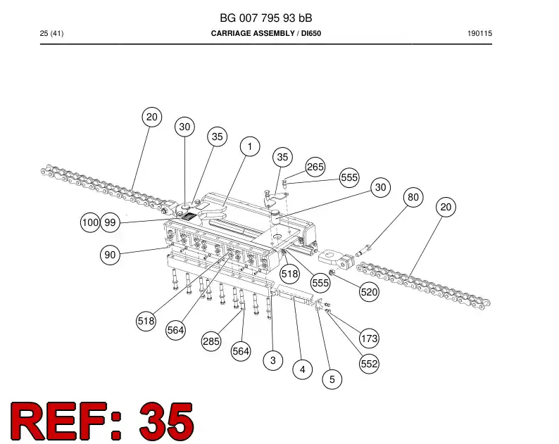 BG00792271a BG 007 922 71a Piece, Locking - Sandvik Technical Drawing