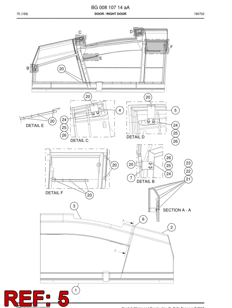 BG00792382a BG 007 923 82a Plate, Support - Sandvik Technical Drawing