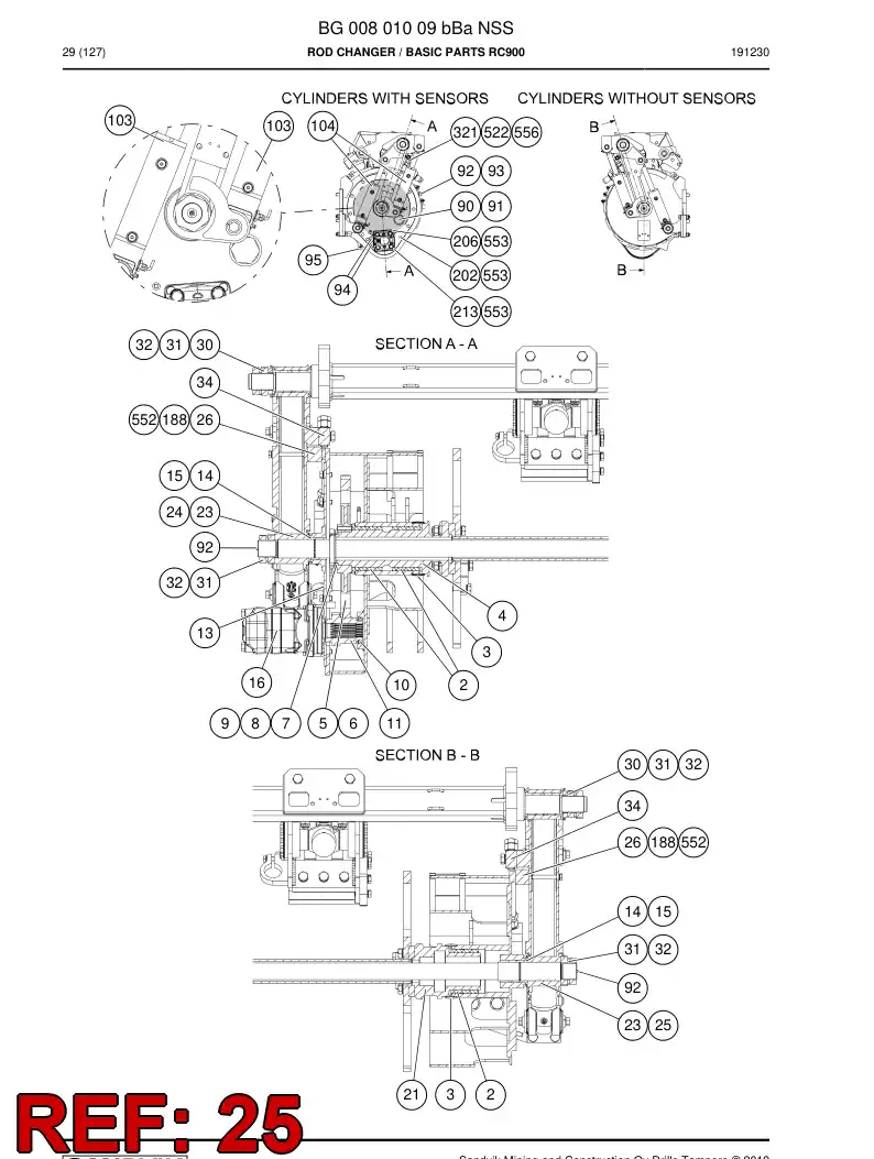 BG00792479a BG 007 924 79a Swing Arm - Sandvik Technical Drawing