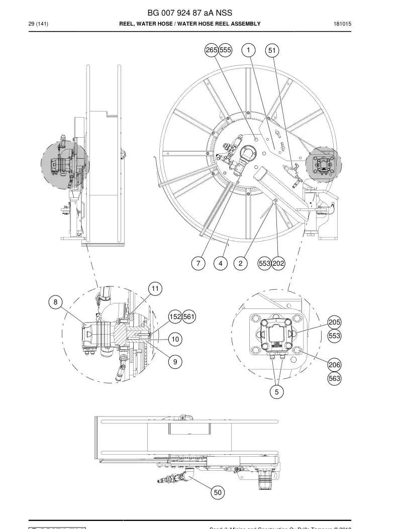 BG00792487a BG 007 924 87a ROLO, HOSE DE GUIDE - Sandvik Technical Drawing