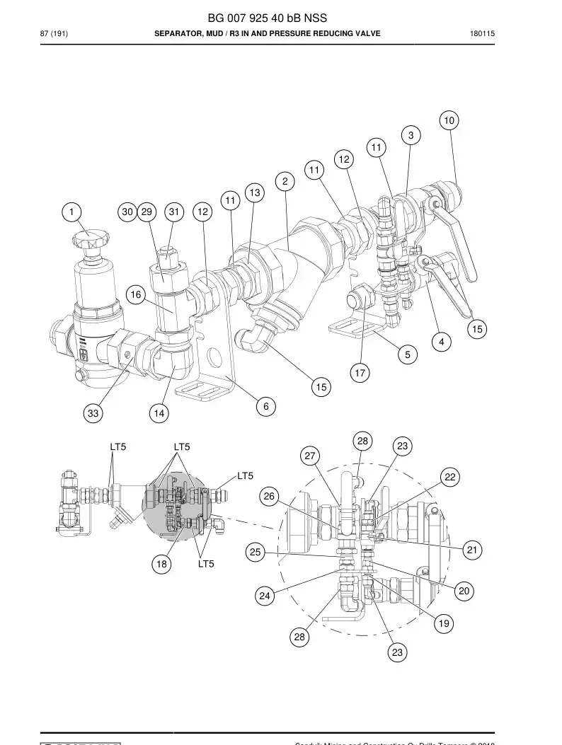 BG00792540b BG 007 925 40b Separator, Mud - Sandvik Technical Drawing