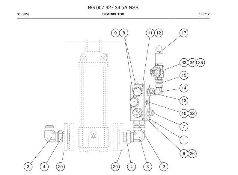 BG00792734a BG 007 927 34a Distributor - Sandvik Technical Drawing