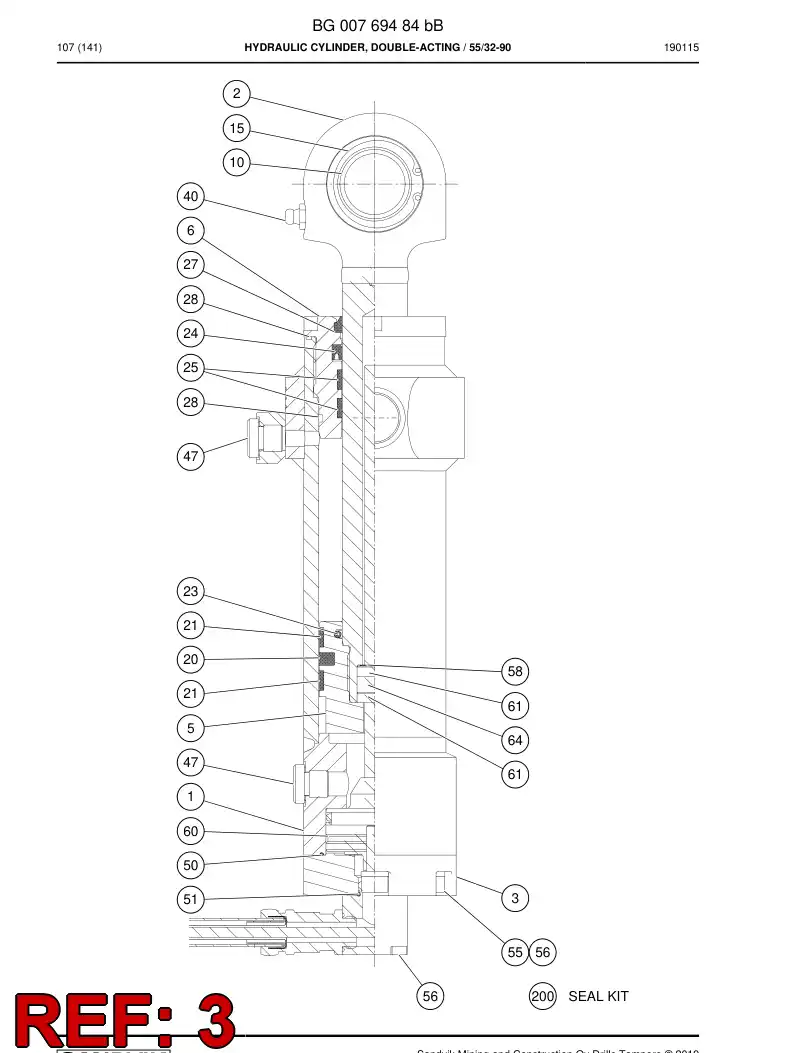 BG00792794a BG 007 927 94a Cover, Rear - Sandvik Technical Drawing