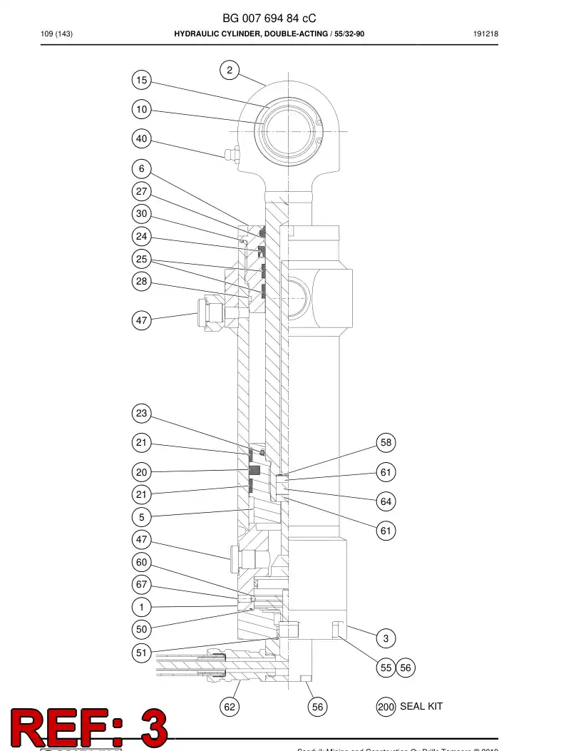 BG00792794b BG 007 927 94b Cover, Rear - Sandvik Technical Drawing