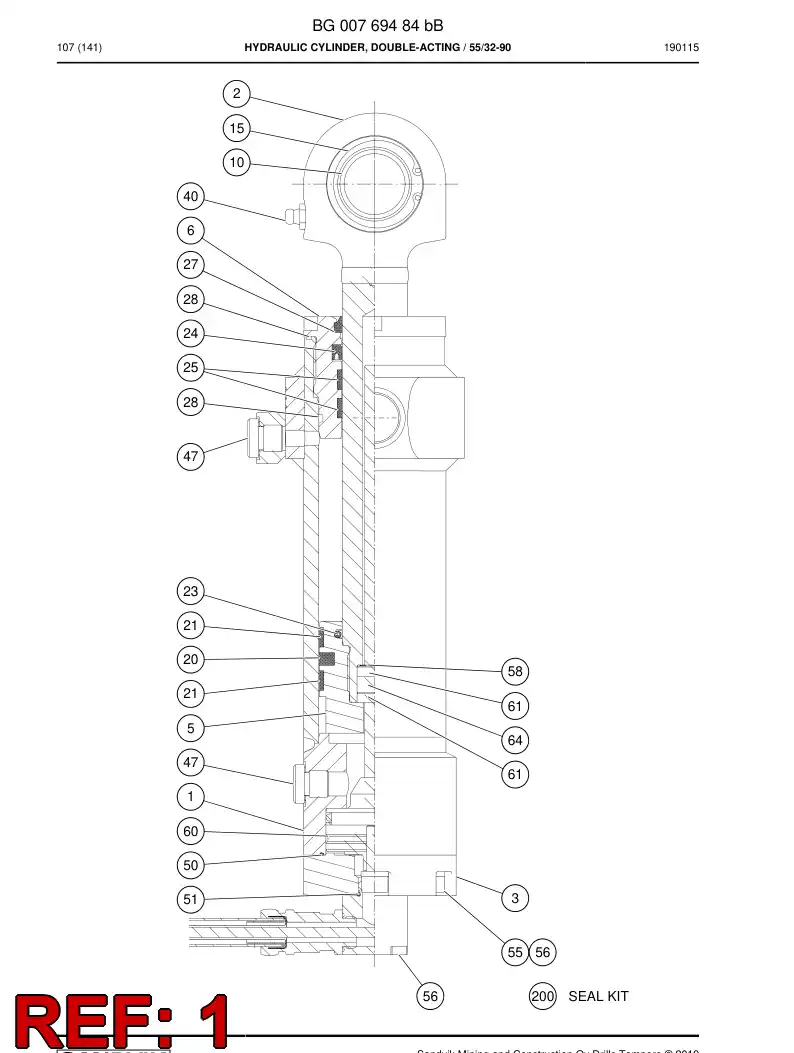 BG00792848b BG 007 928 48b Cylinder Tube Machining - Sandvik Technical Drawing