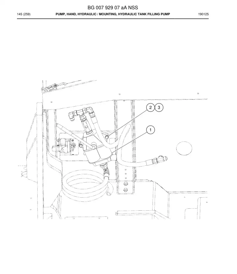 BG00792907a BG 007 929 07a Pump, Hand, Hydraulic - Sandvik Technical Drawing