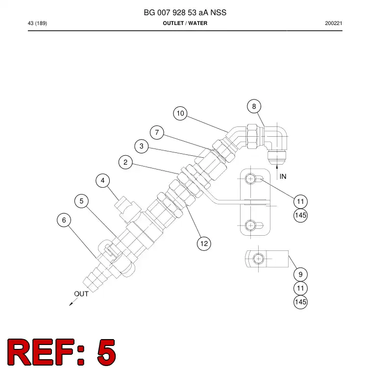 BG00793345a BG 007 933 45a Coupling, Claw - Sandvik Technical Drawing