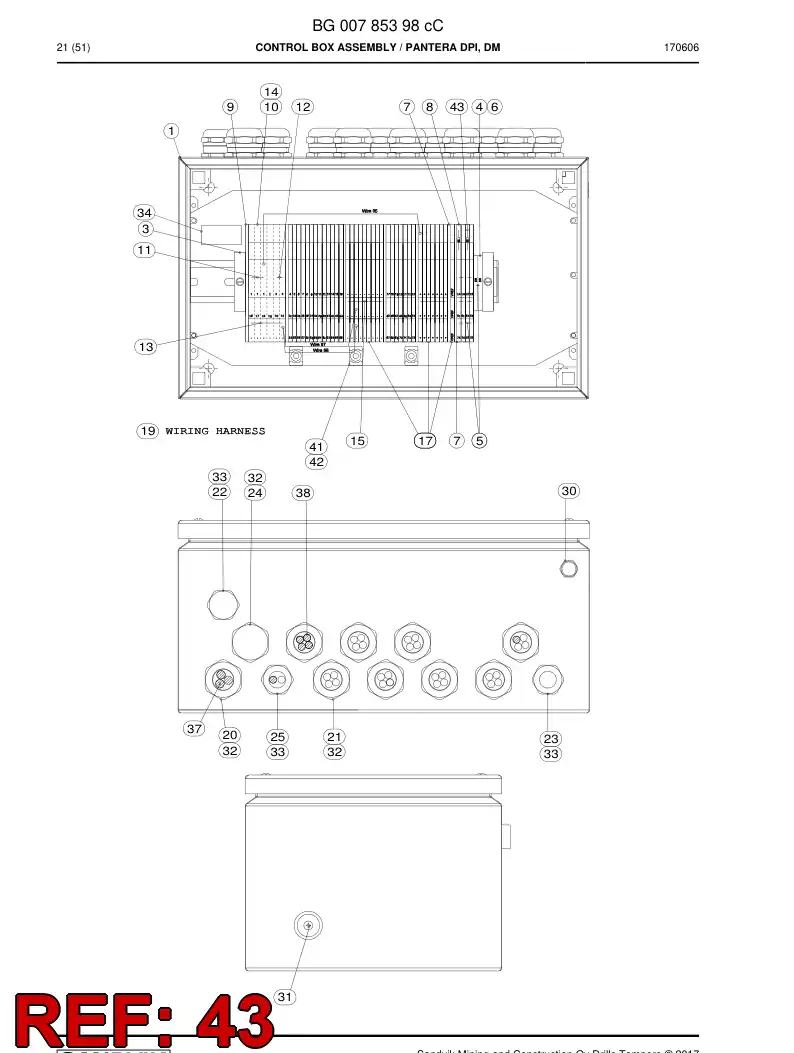 BG00793383a BG 007 933 83a Electric Components Assembly - Sandvik Technical Drawing