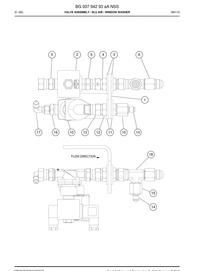 BG00794293a BG 007 942 93a ASSEMBLY DA VLVULA - Sandvik Technical Drawing