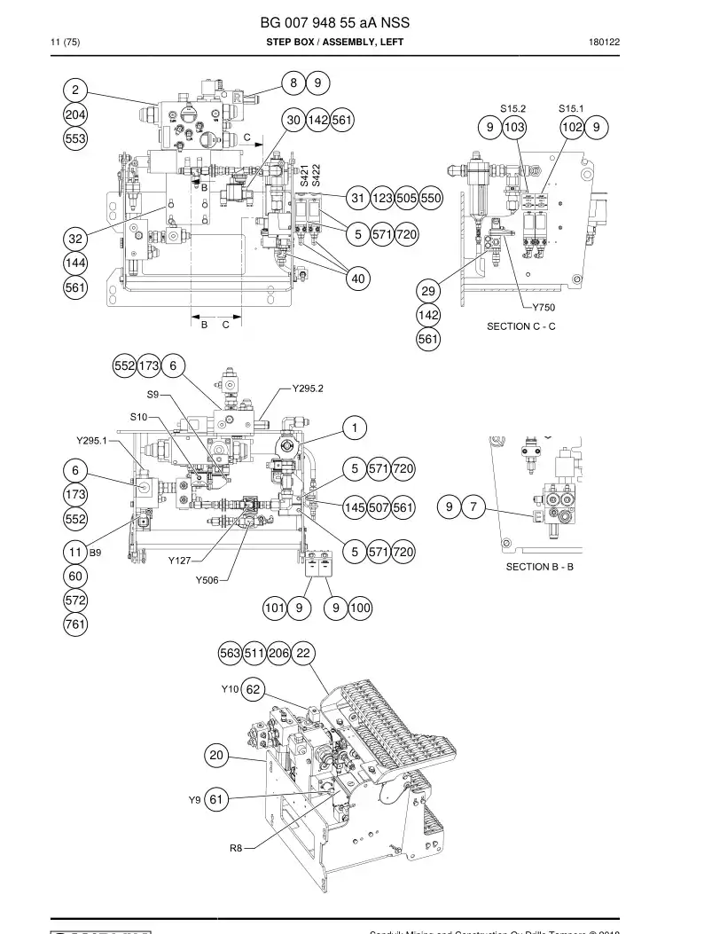 BG00794855a BG 007 948 55a Step Box - Sandvik Technical Drawing