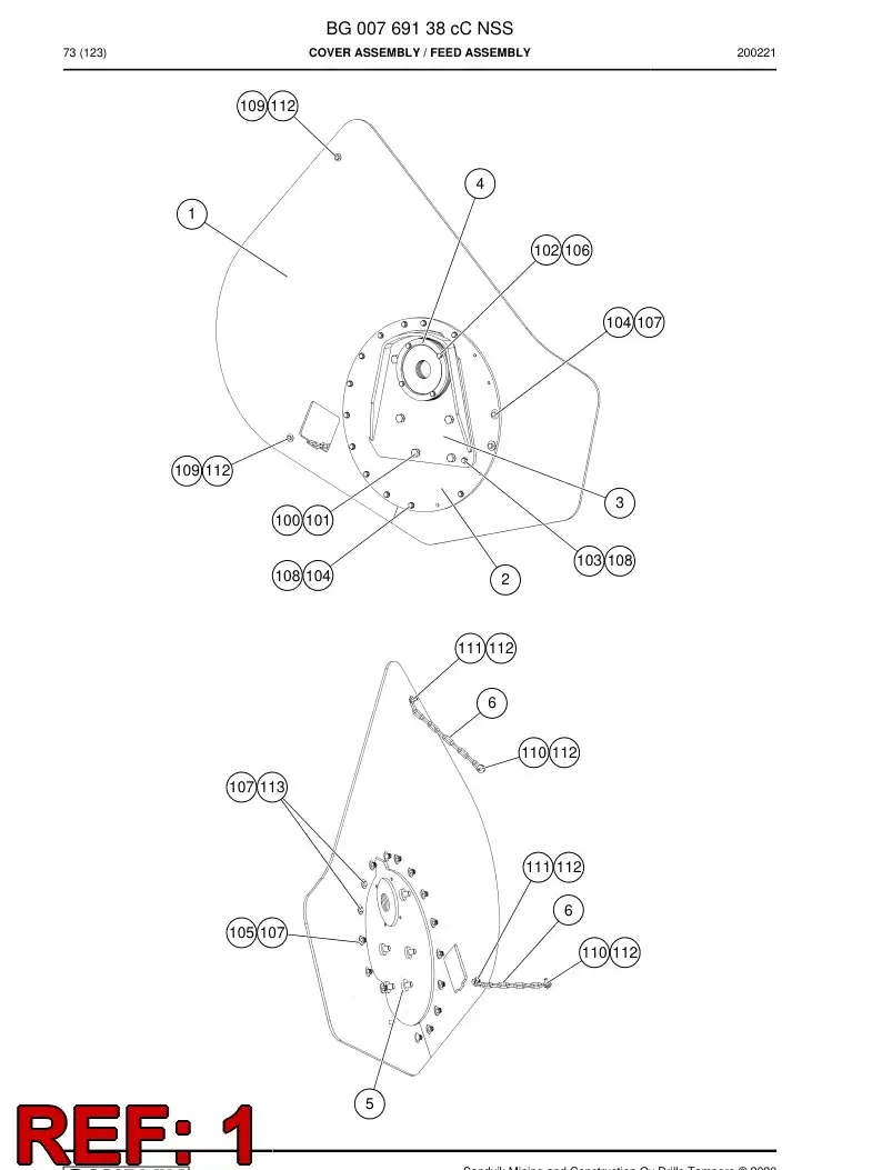 BG00795559b BG 007 955 59b Protection, Rubber - Sandvik Technical Drawing