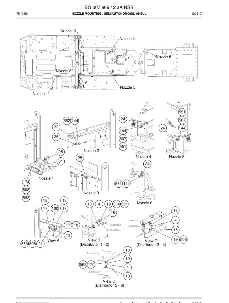 BG00796912a BG 007 969 12a Nozzle mounting - Sandvik Technical Drawing