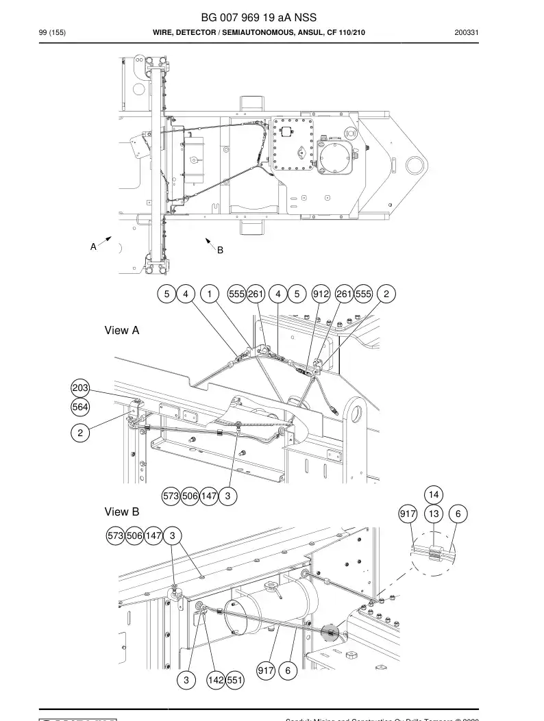 BG00796919a BG 007 969 19a Wire, Detector - Sandvik Technical Drawing