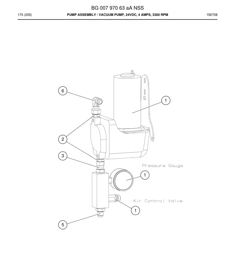 BG00797063a BG 007 970 63a Pump Assembly - Sandvik Technical Drawing