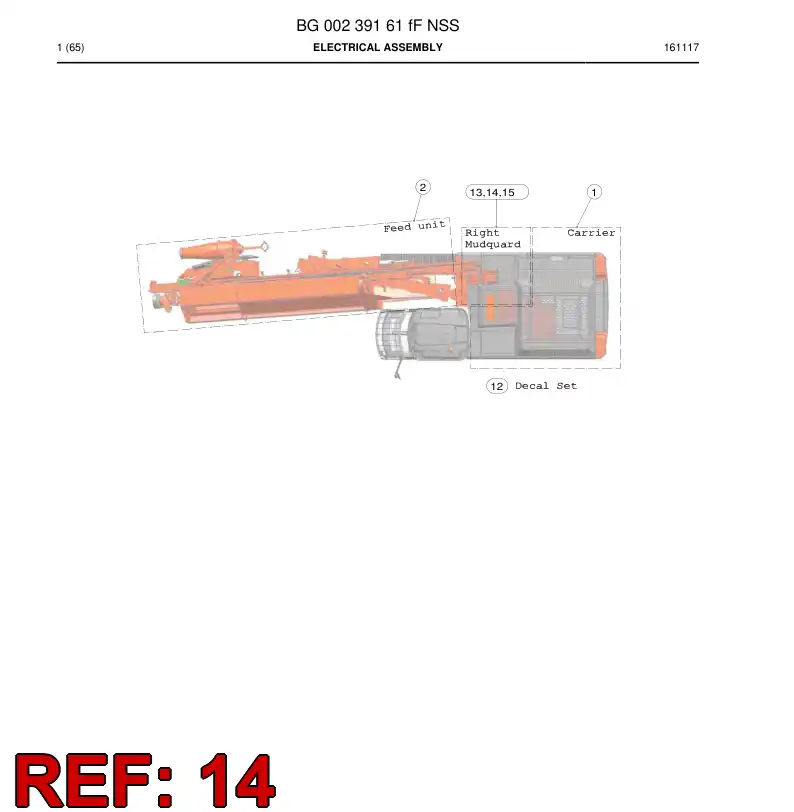 BG00797651a BG 007 976 51a Electrical Assembly - Sandvik Technical Drawing