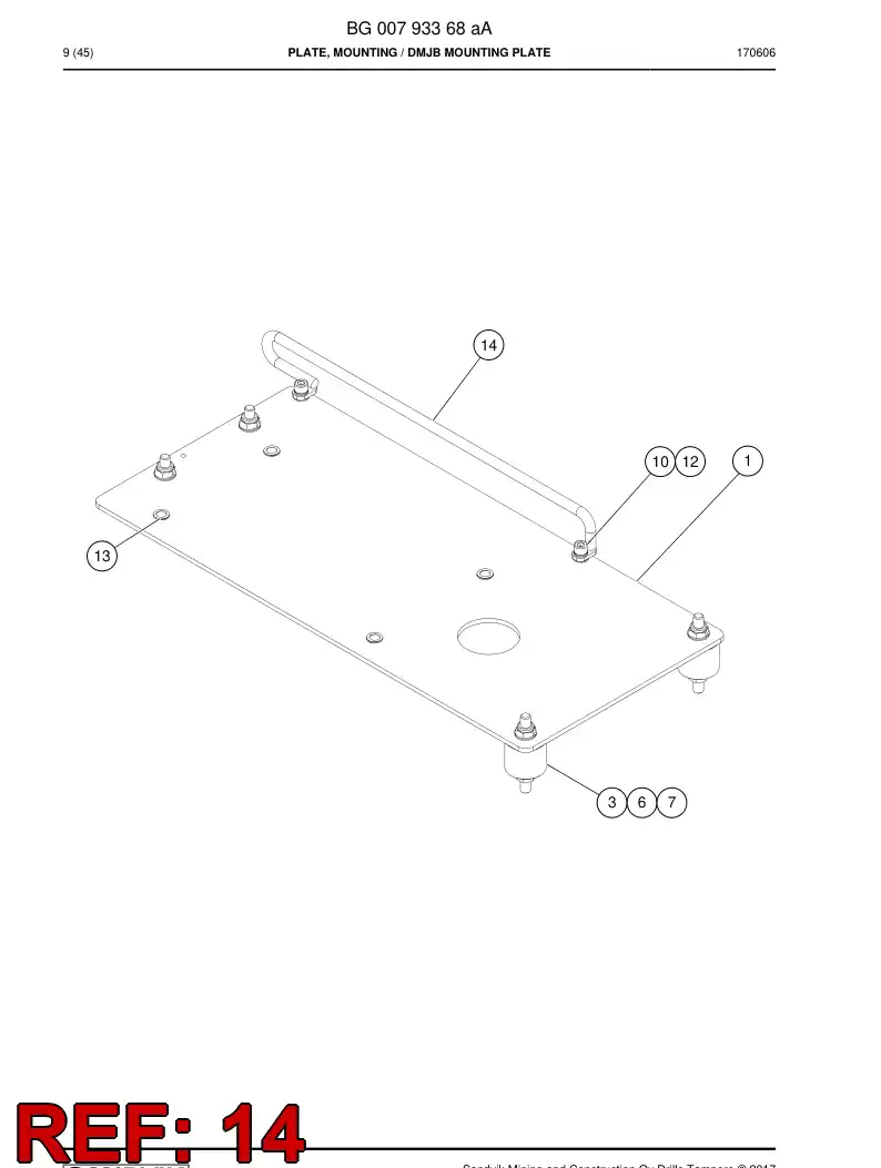 BG00797823a BG 007 978 23a Support - Sandvik Technical Drawing