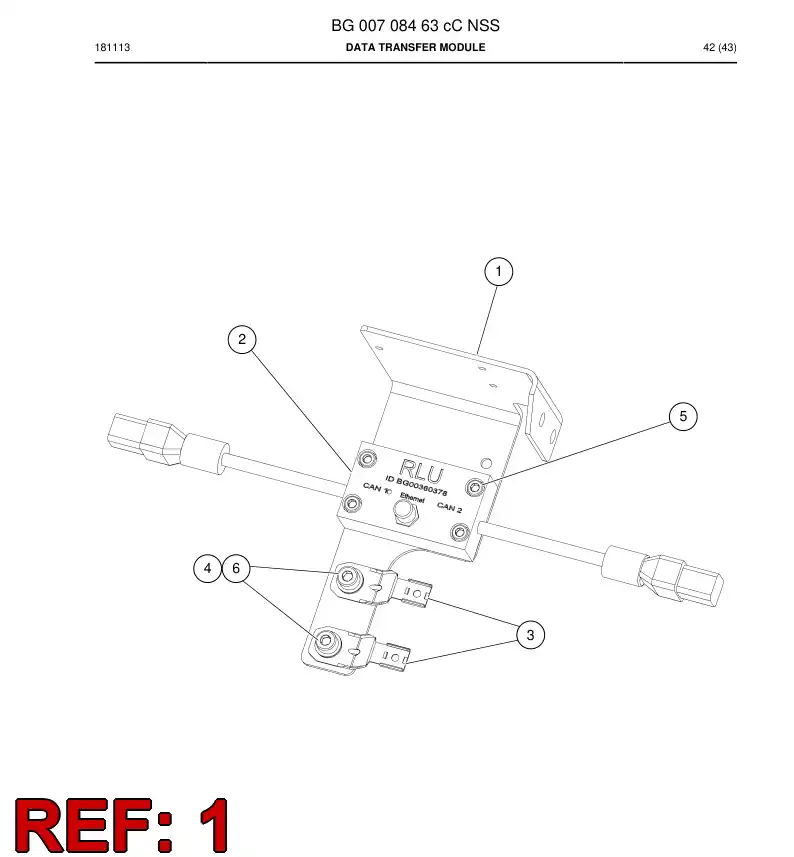 BG00798347b BG 007 983 47b Bracket, Mounting - Sandvik Technical Drawing